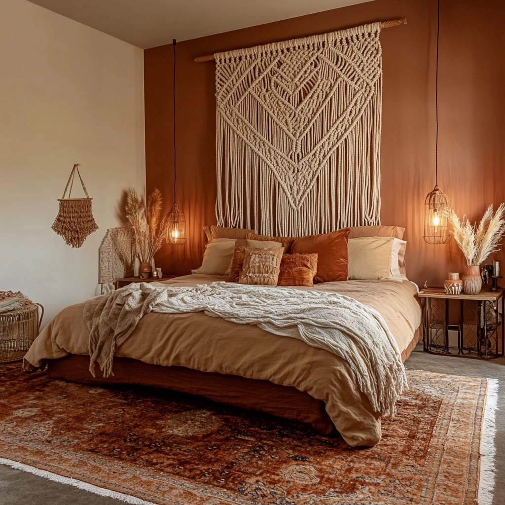 rust and beige bedroom 6
