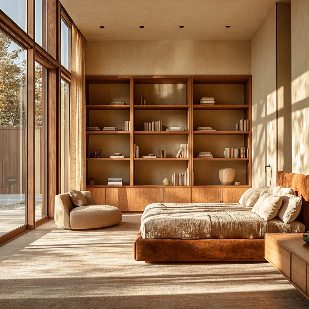 rust and beige bedroom 60