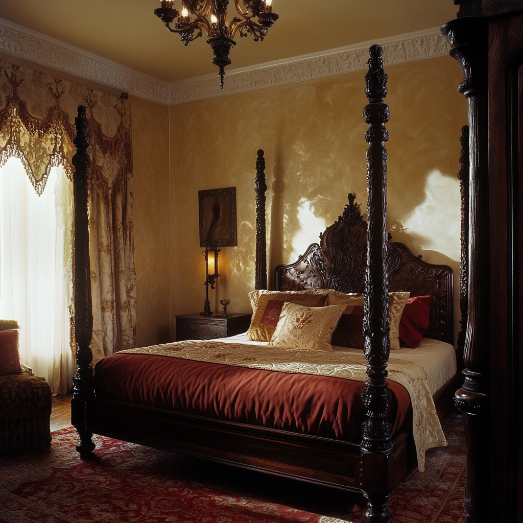 rust and beige bedroom 61