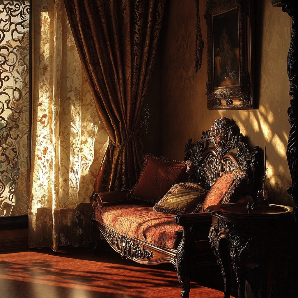 rust and beige bedroom 62