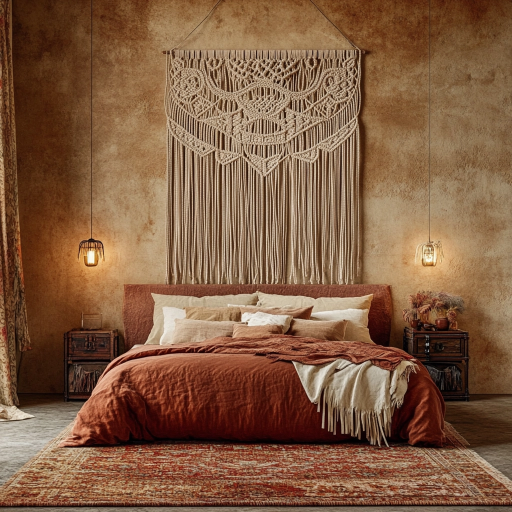 rust and beige bedroom 7