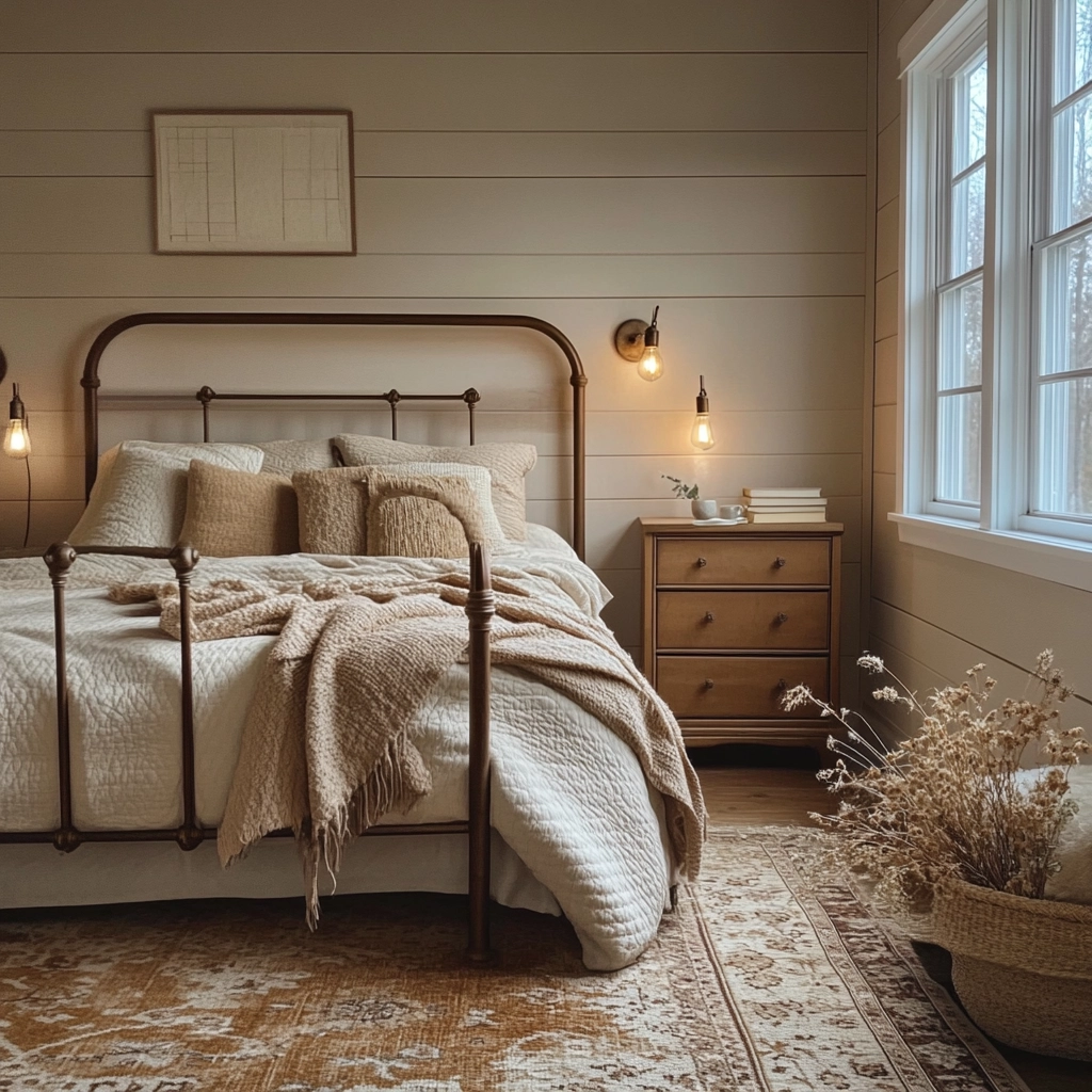 rust and beige bedroom 76