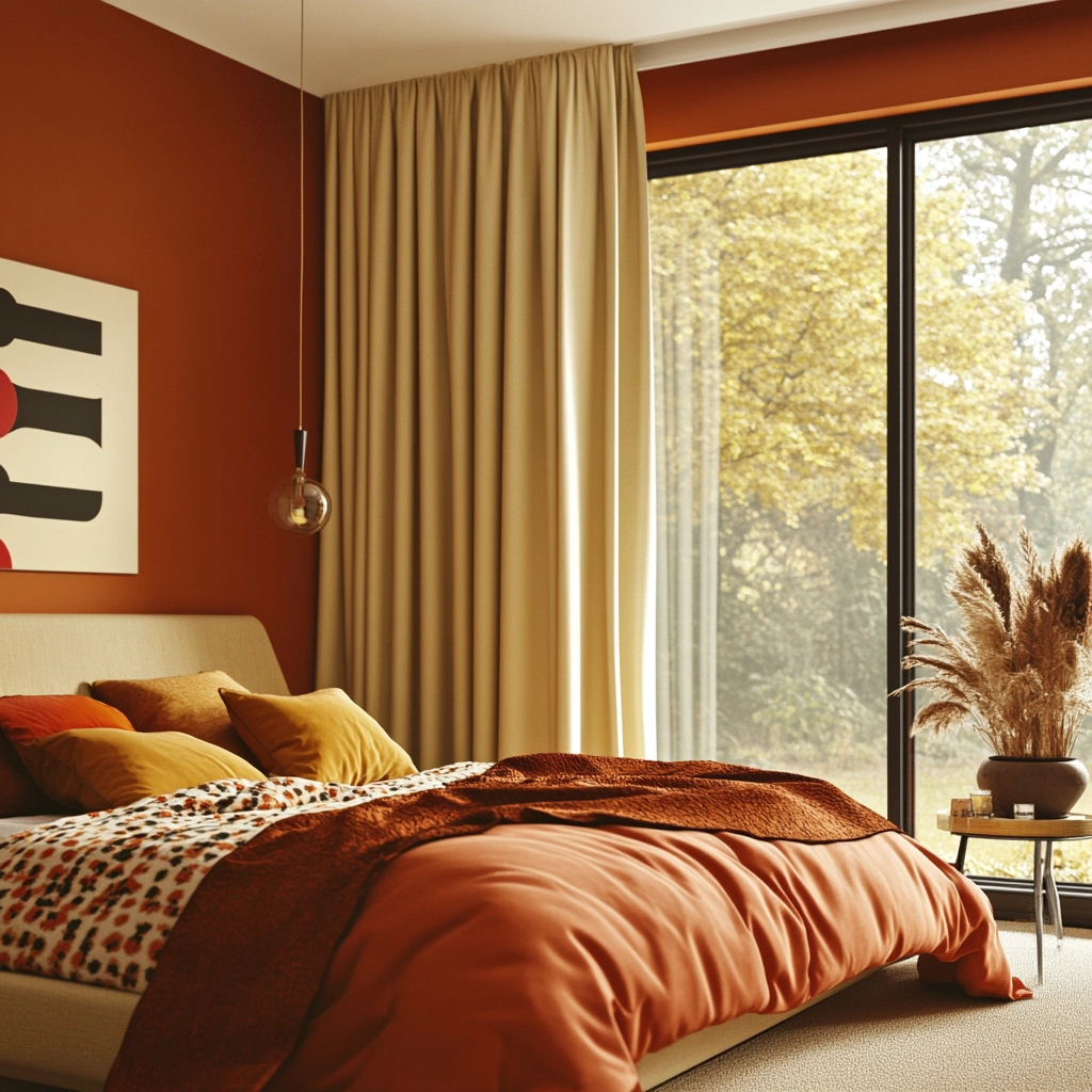 rust and beige bedroom 80