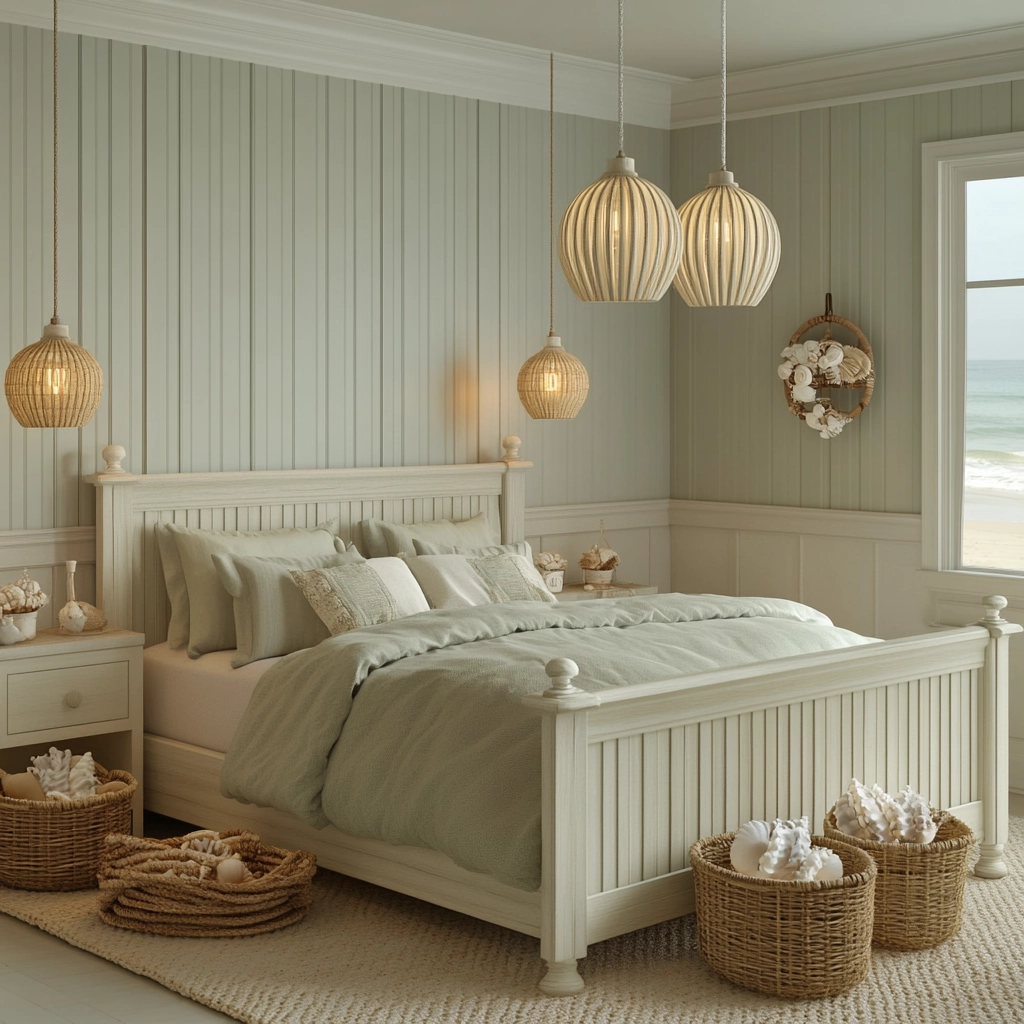 sage green gray and beige bedroom 29