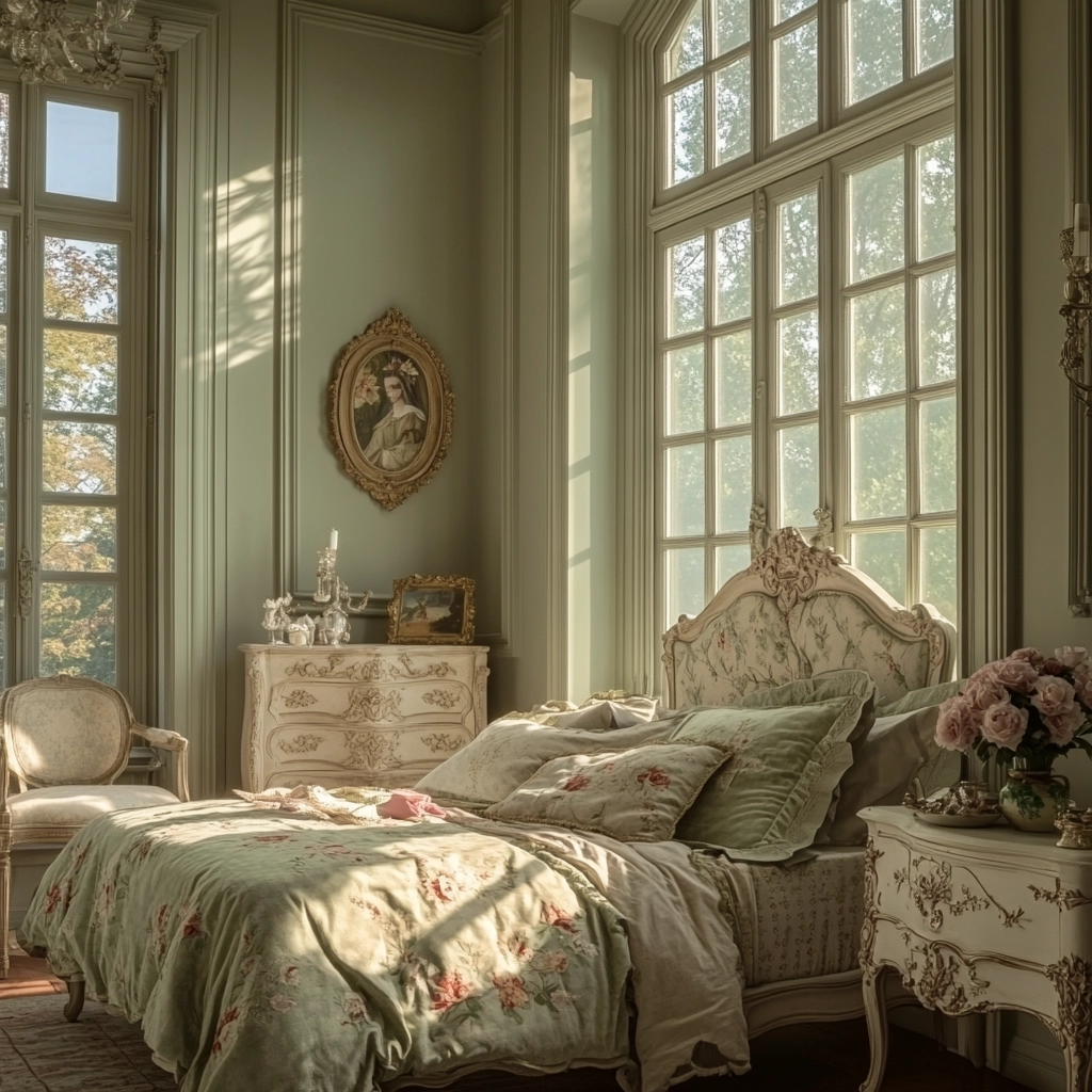 sage green gray and beige bedroom 61