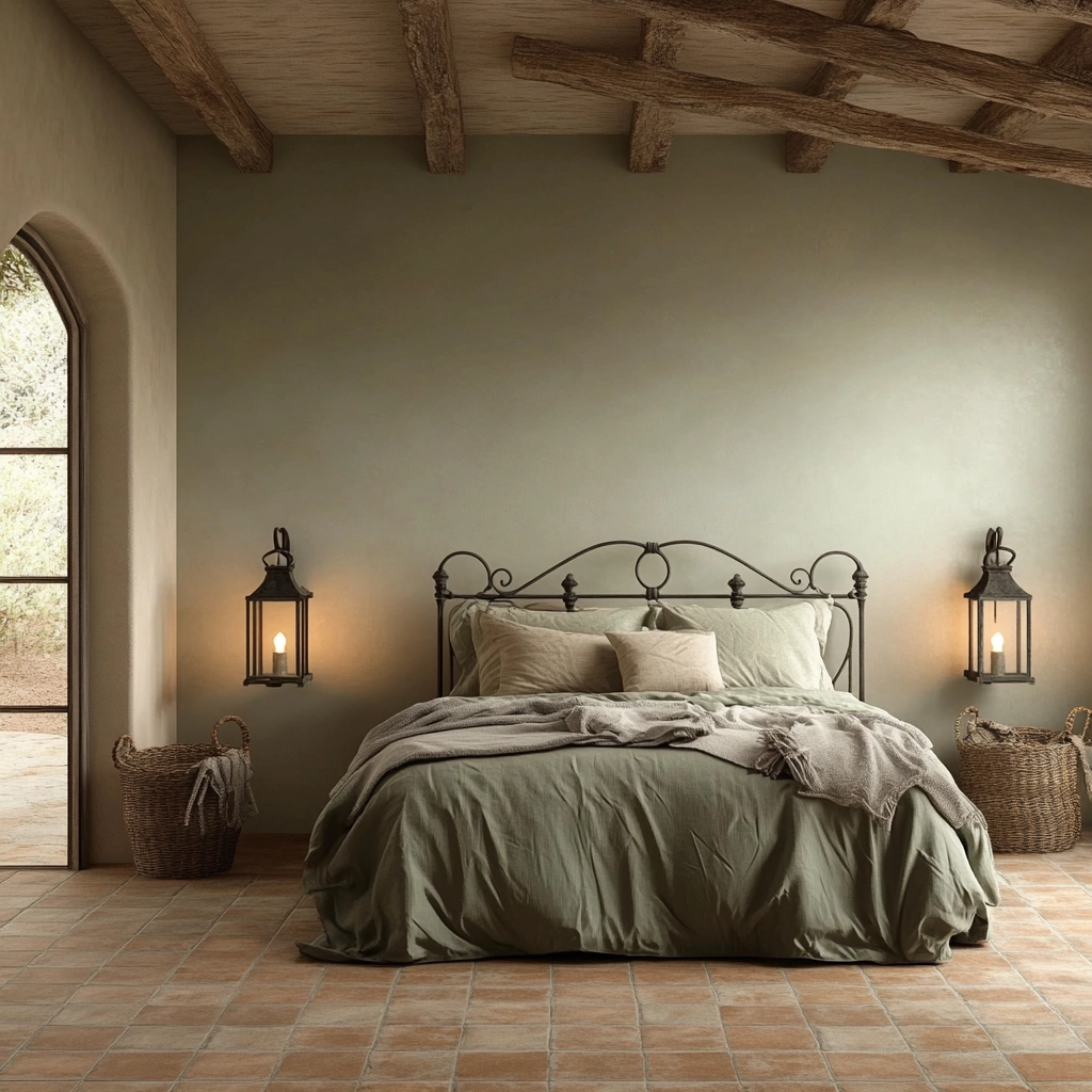 sage green gray and beige bedroom 65