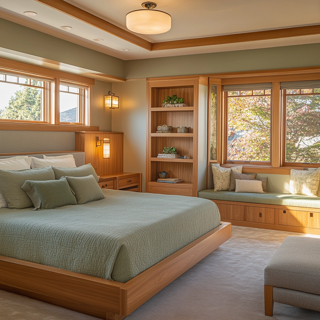 sage green gray and beige bedroom 69