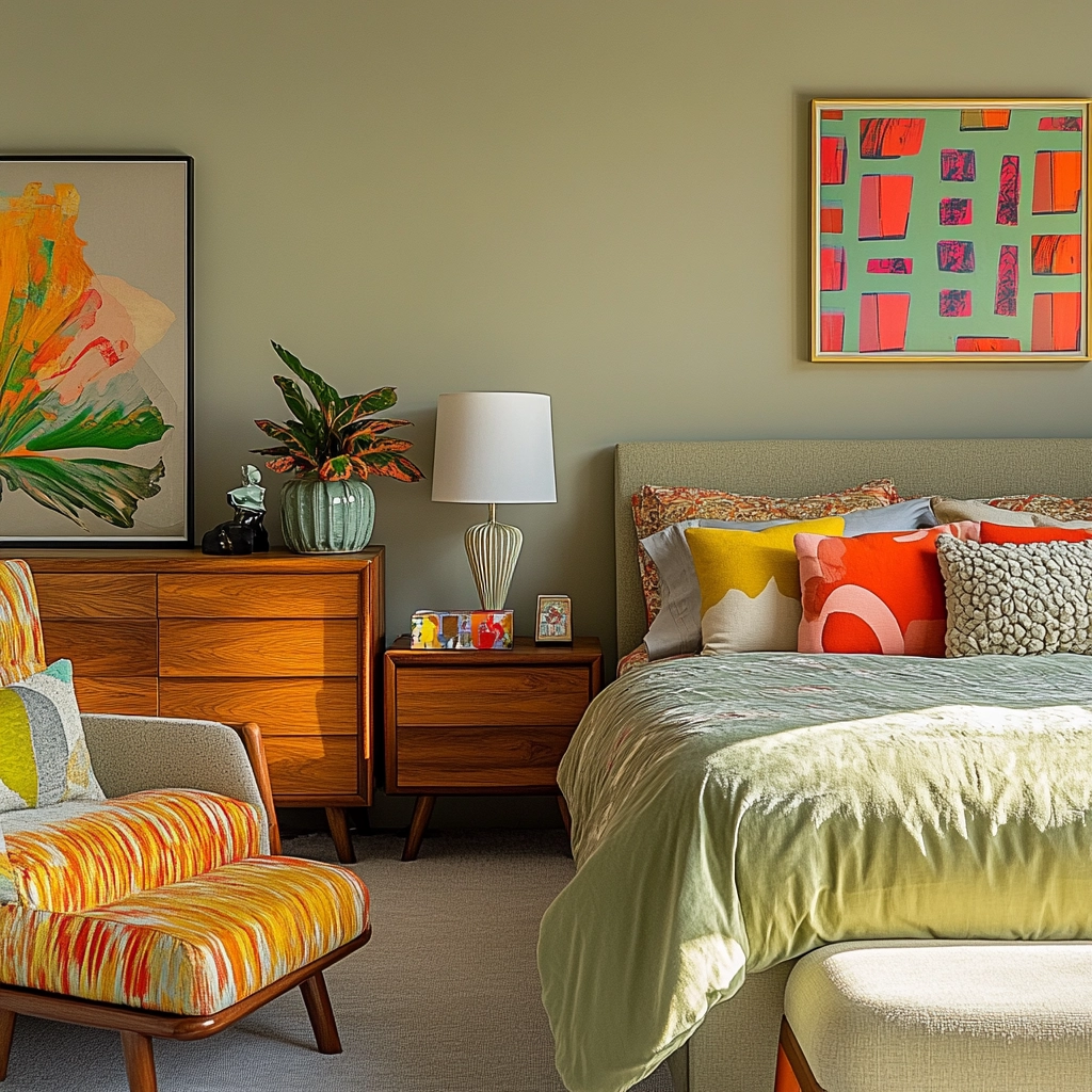 sage green gray and beige bedroom 78