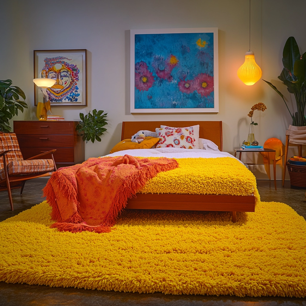 shag rug bedroom 80