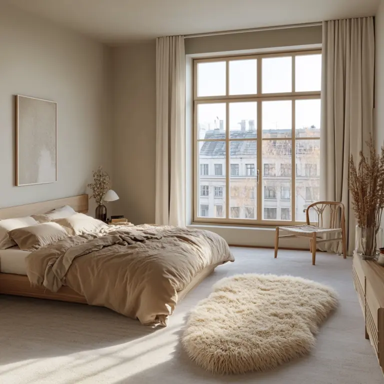 sheepskin rug bedroom 1