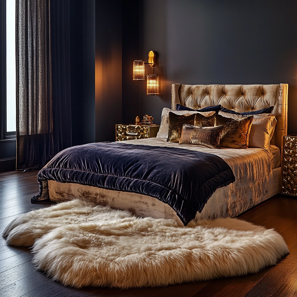 sheepskin rug bedroom 13
