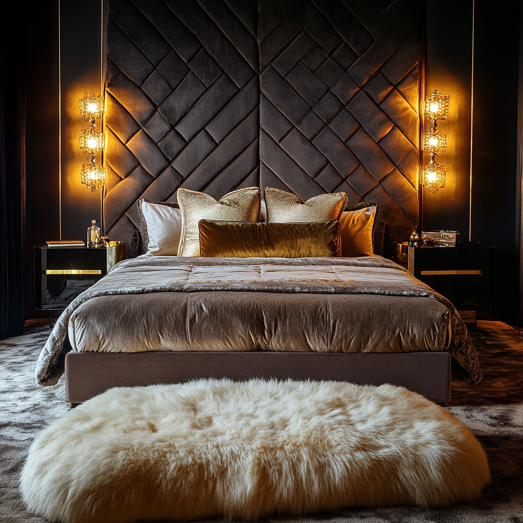 sheepskin rug bedroom 15