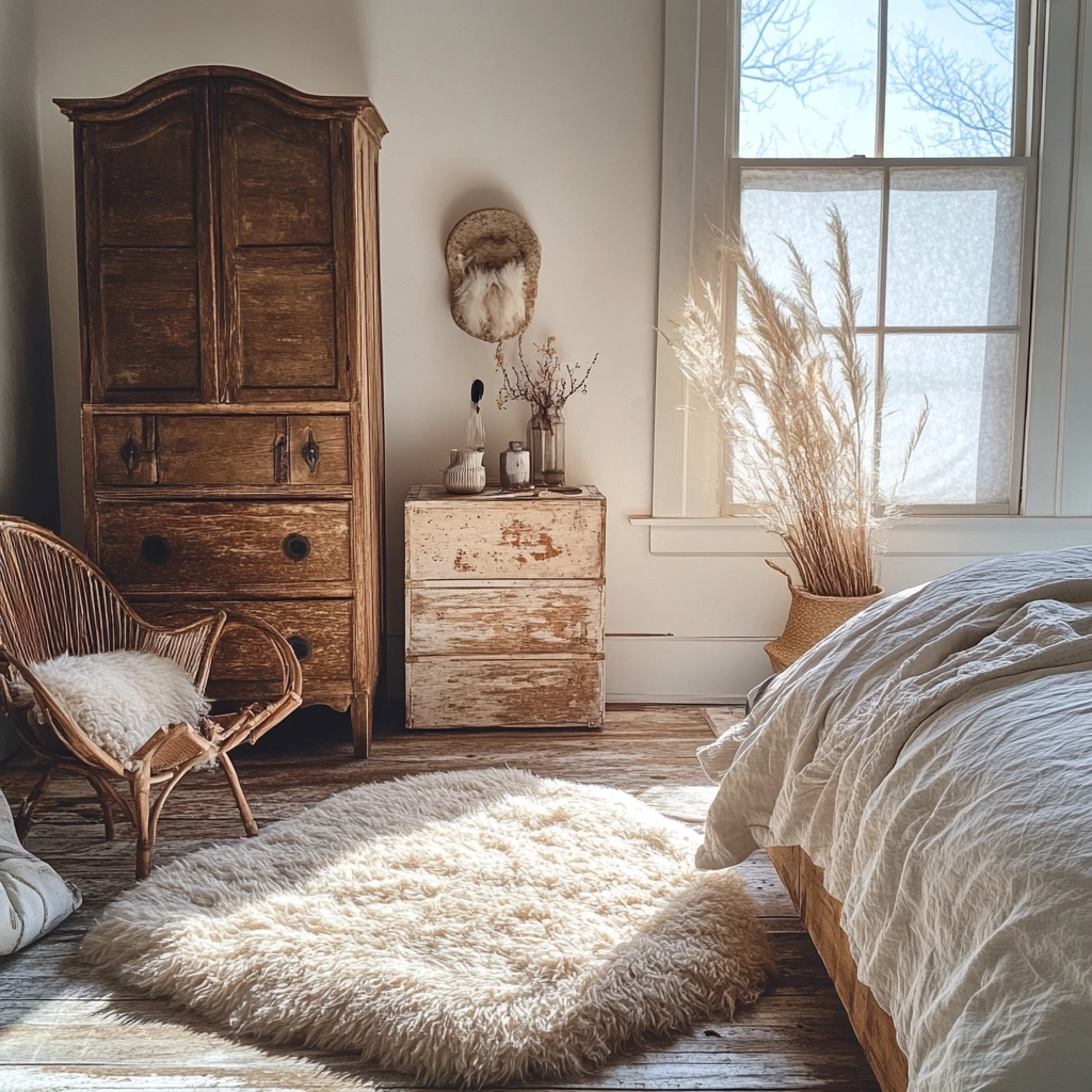 sheepskin rug bedroom 18
