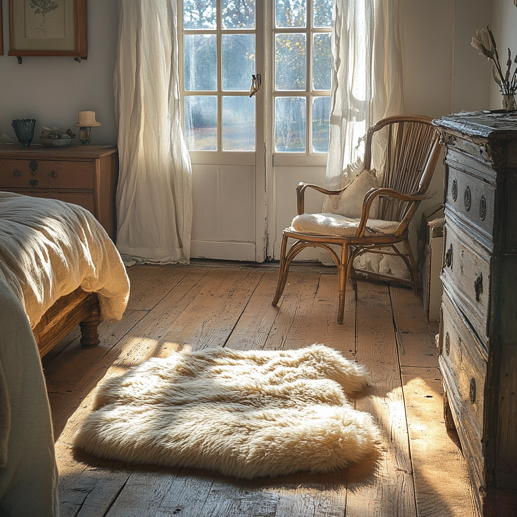 sheepskin rug bedroom 20