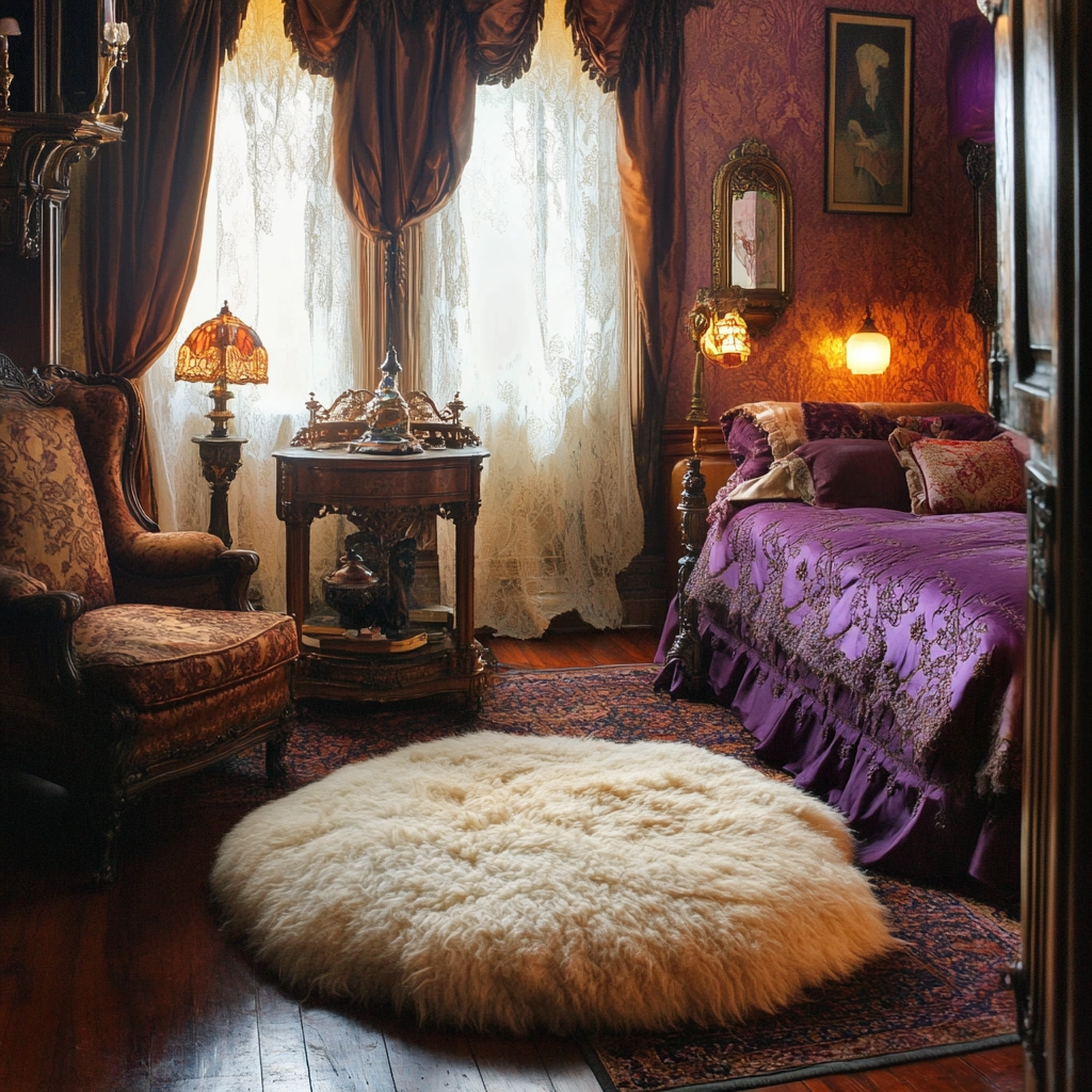 sheepskin rug bedroom 38