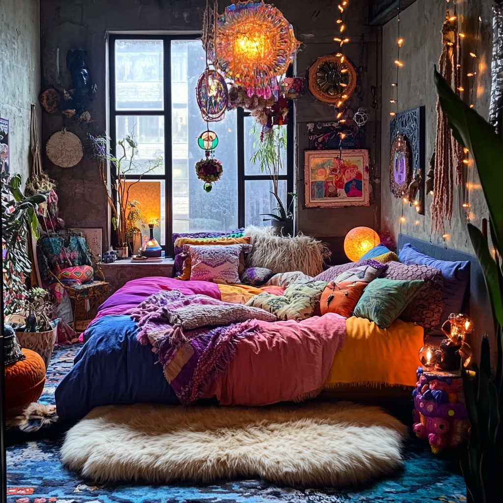sheepskin rug bedroom 45