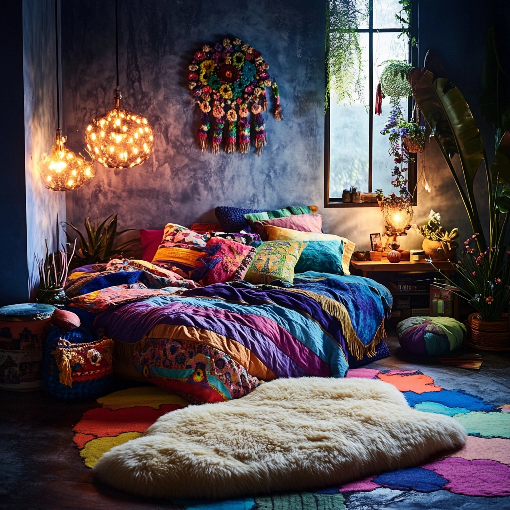 sheepskin rug bedroom 47