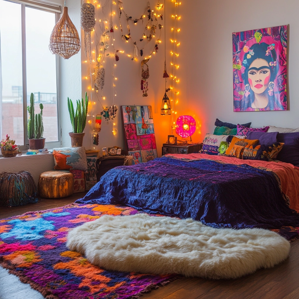 sheepskin rug bedroom 48