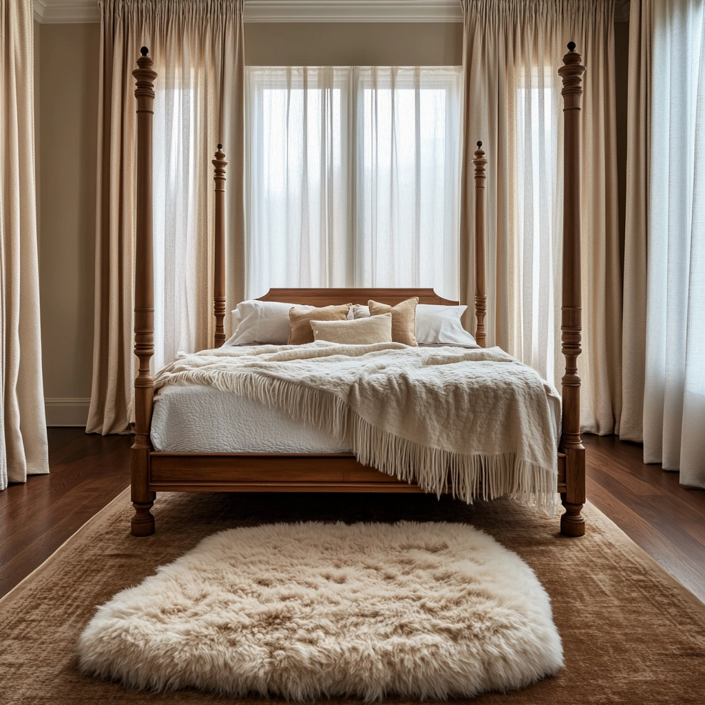 sheepskin rug bedroom 53