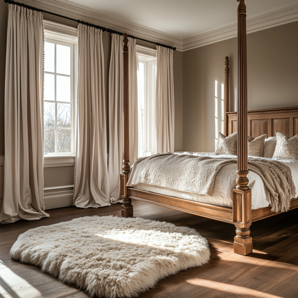 sheepskin rug bedroom 54