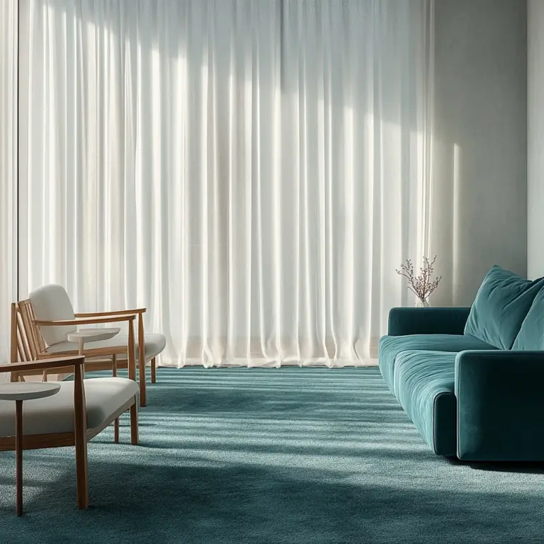 teal carpet living room 1