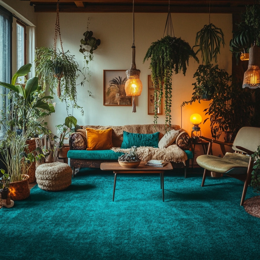 teal carpet living room 10