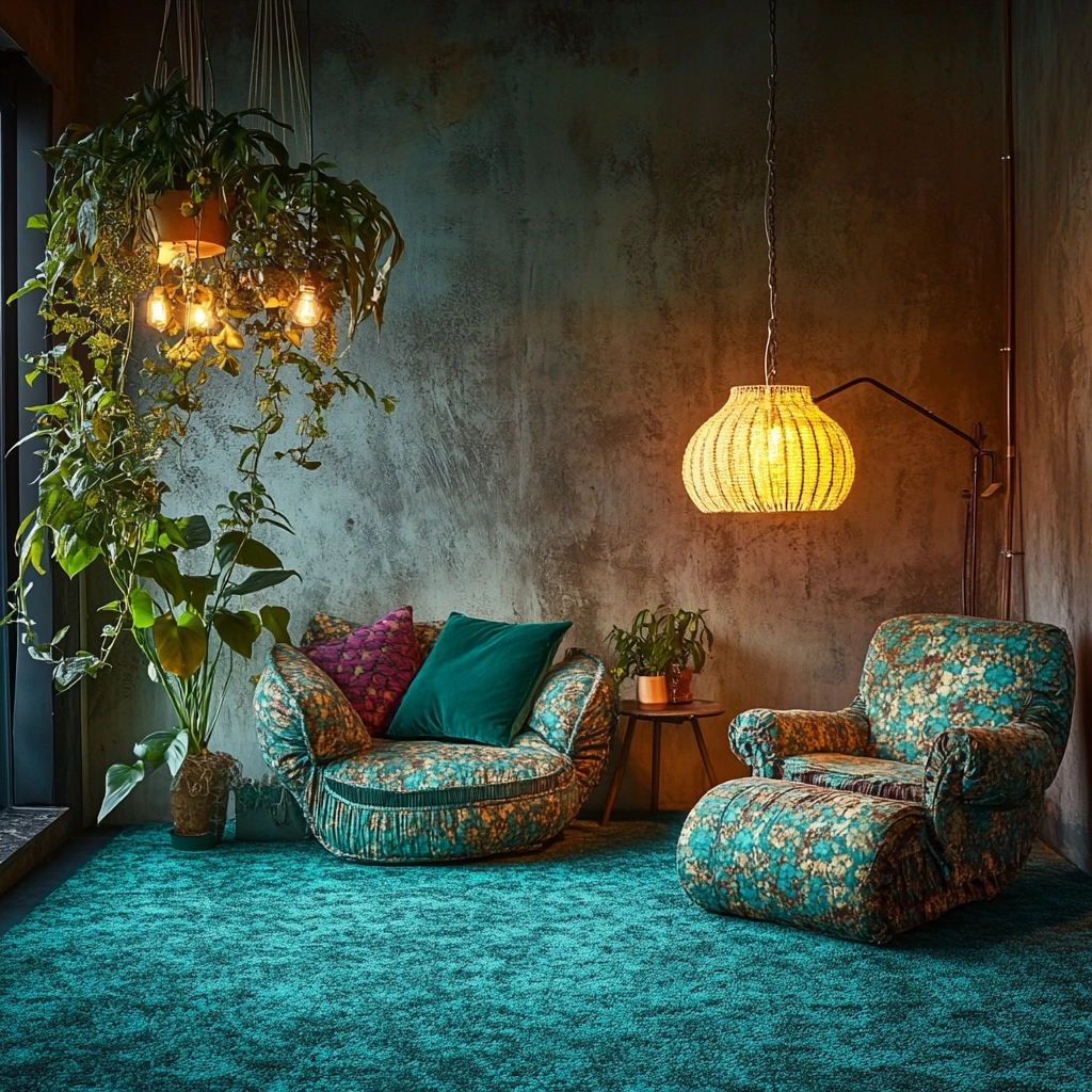 teal carpet living room 11