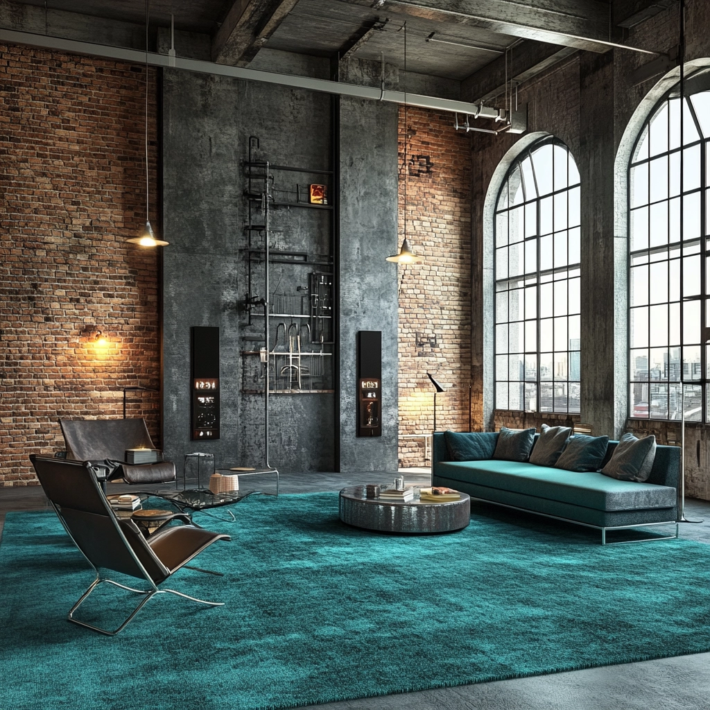 teal carpet living room 17