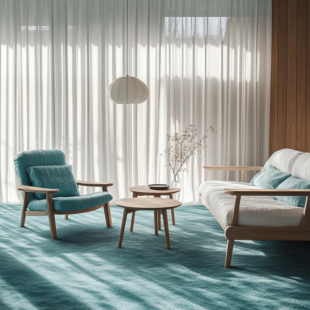 teal carpet living room 2