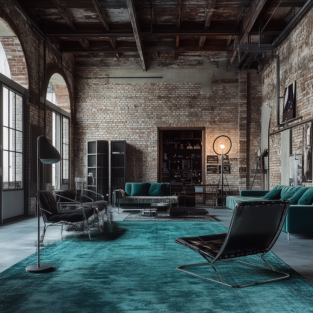 teal carpet living room 20