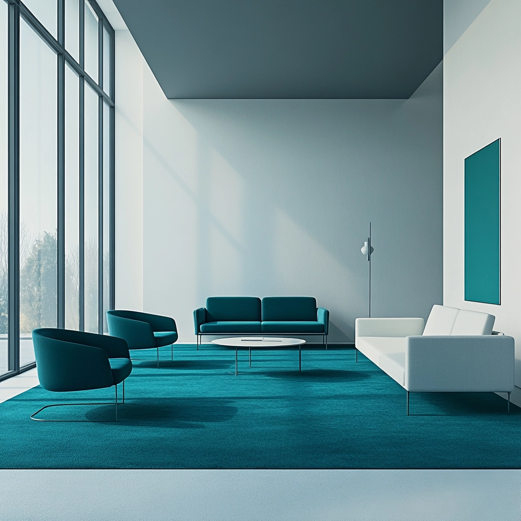 teal carpet living room 22