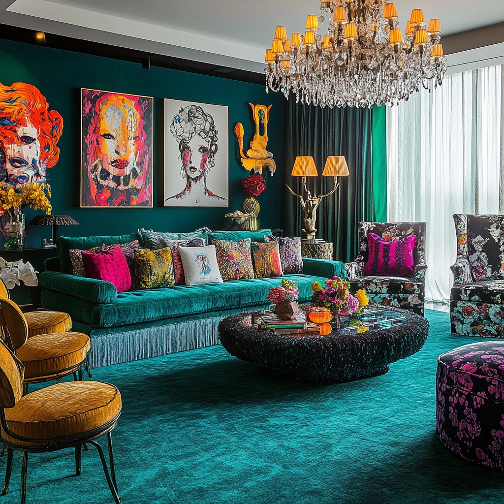 teal carpet living room 25