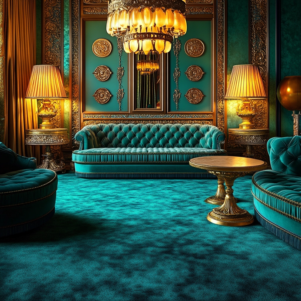 teal carpet living room 33