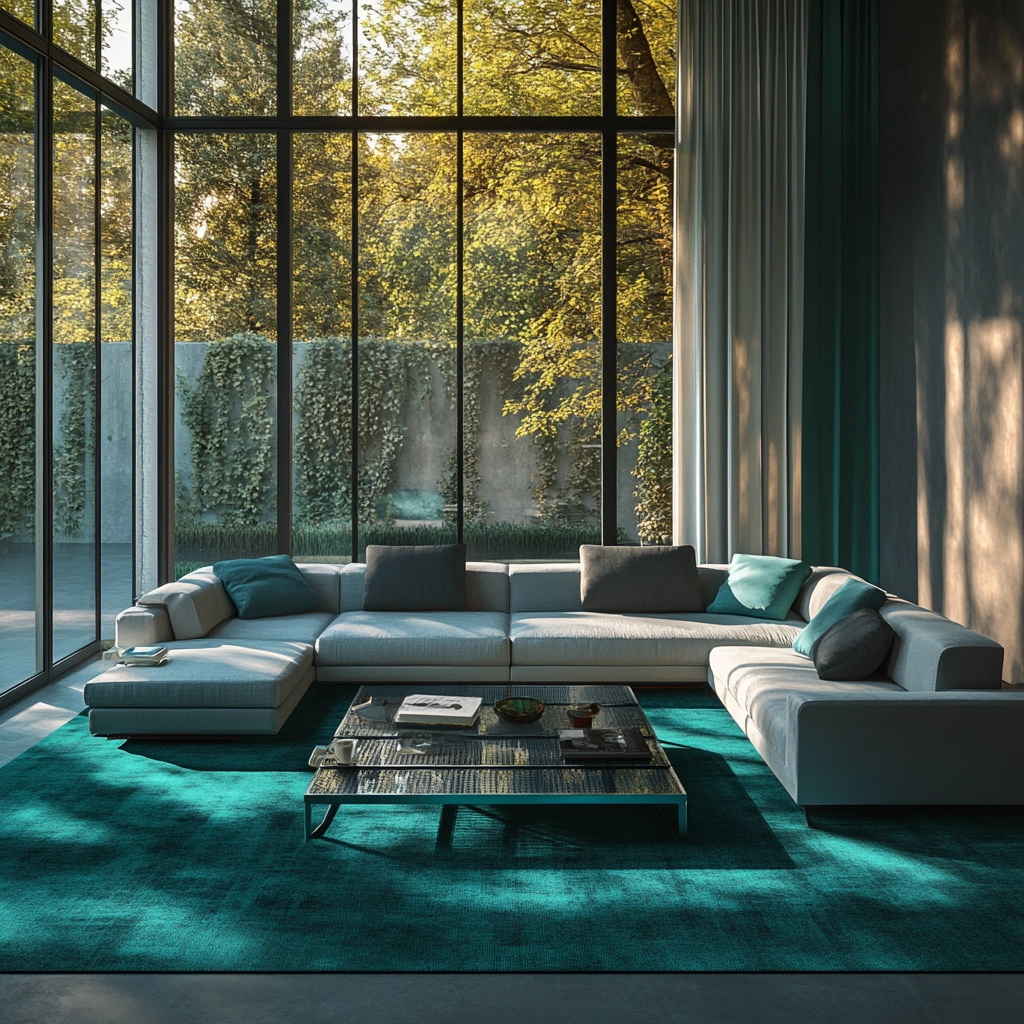 teal carpet living room 5