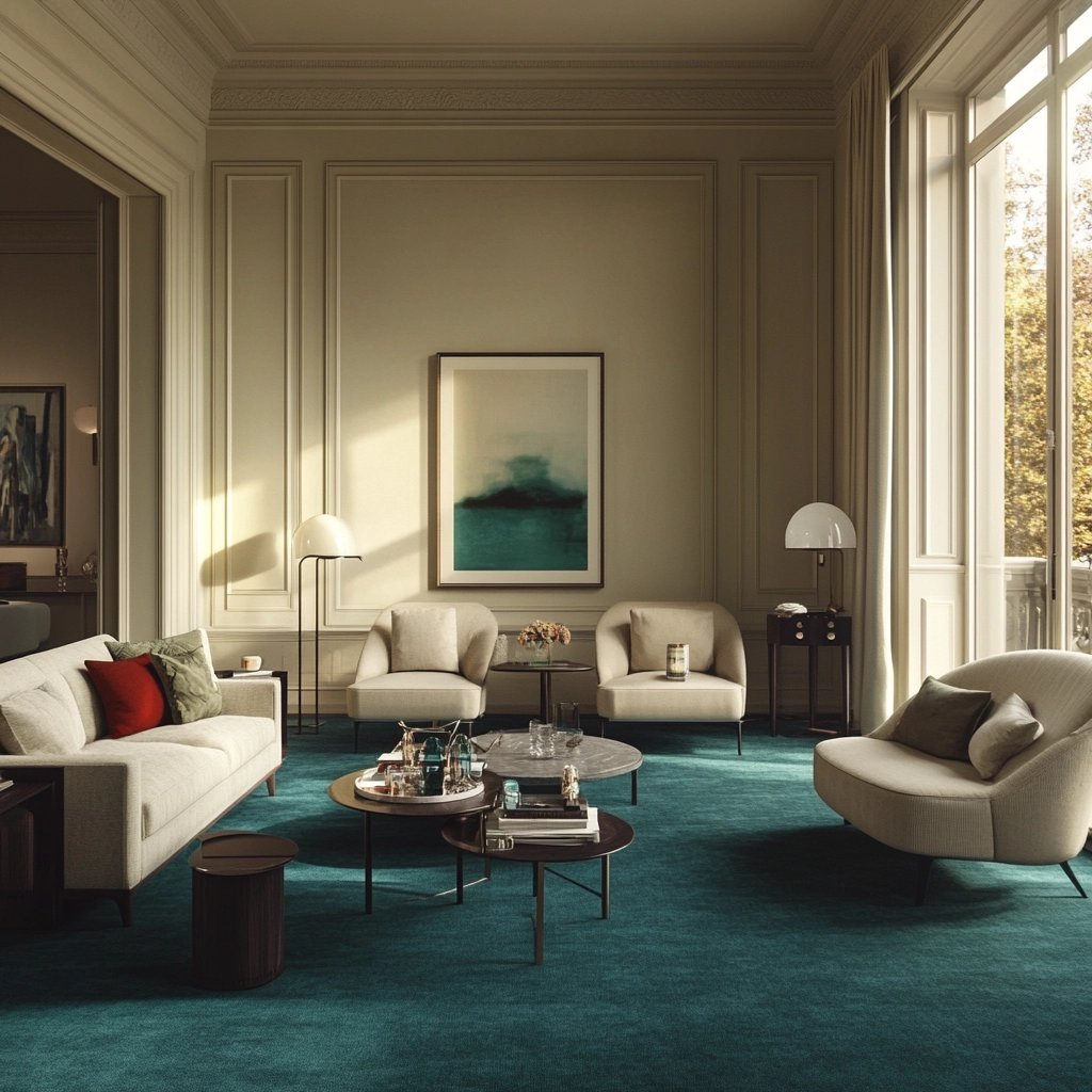 teal carpet living room 52