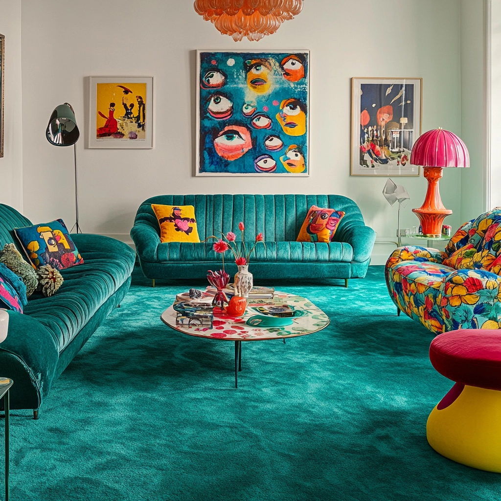 teal carpet living room 56