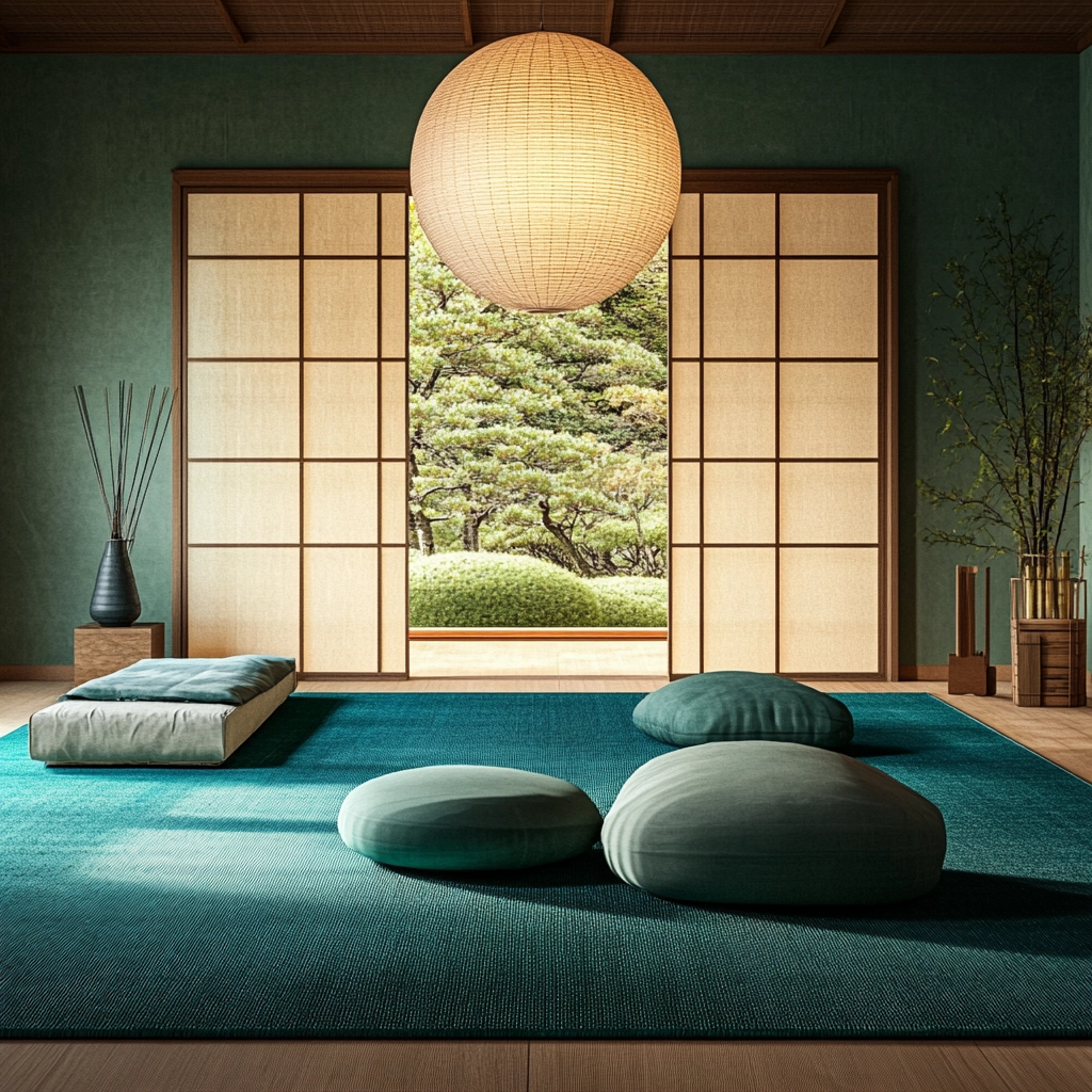teal carpet living room 57