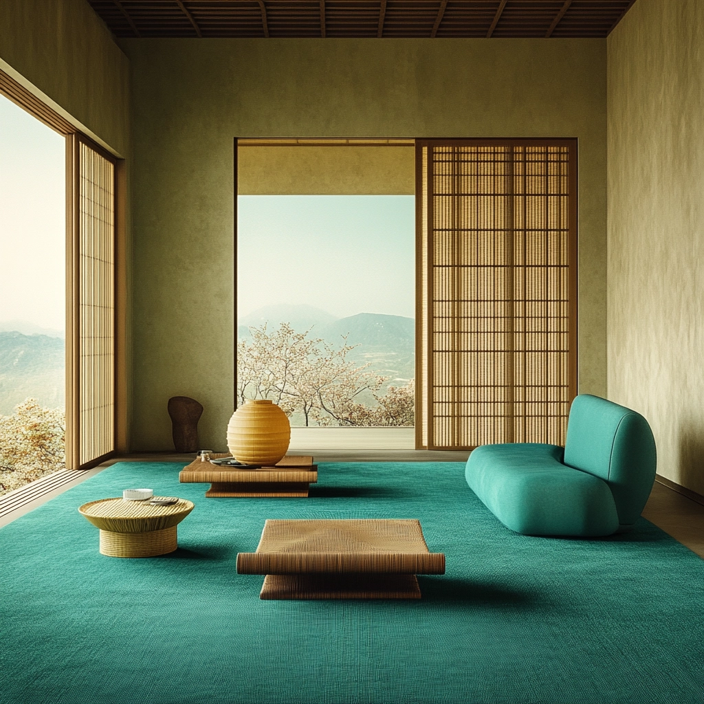 teal carpet living room 60