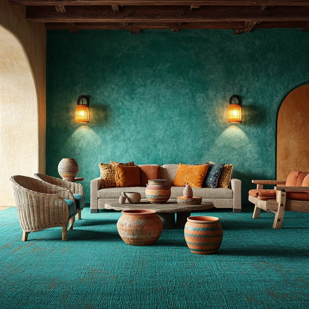 teal carpet living room 64