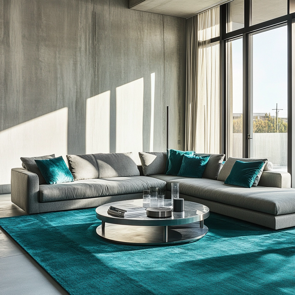 teal carpet living room 7