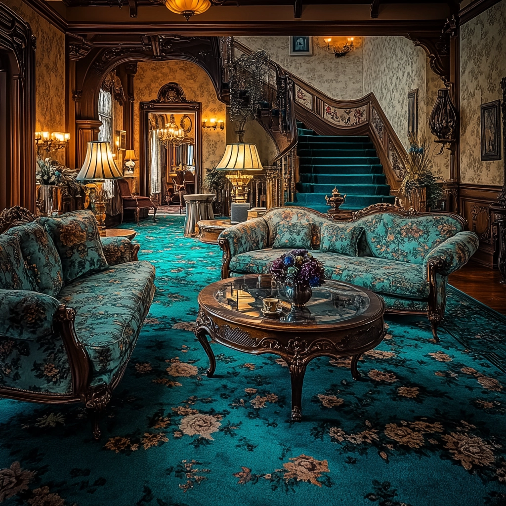 teal carpet living room 77