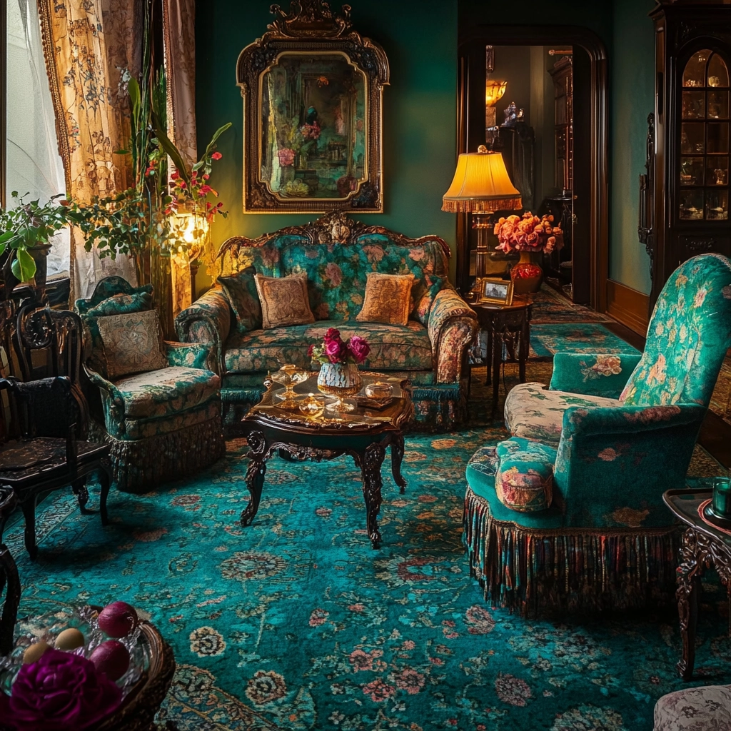 teal carpet living room 78