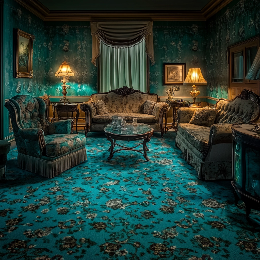 teal carpet living room 80