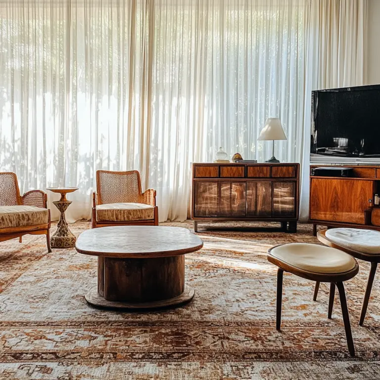 vintage carpet living room 1
