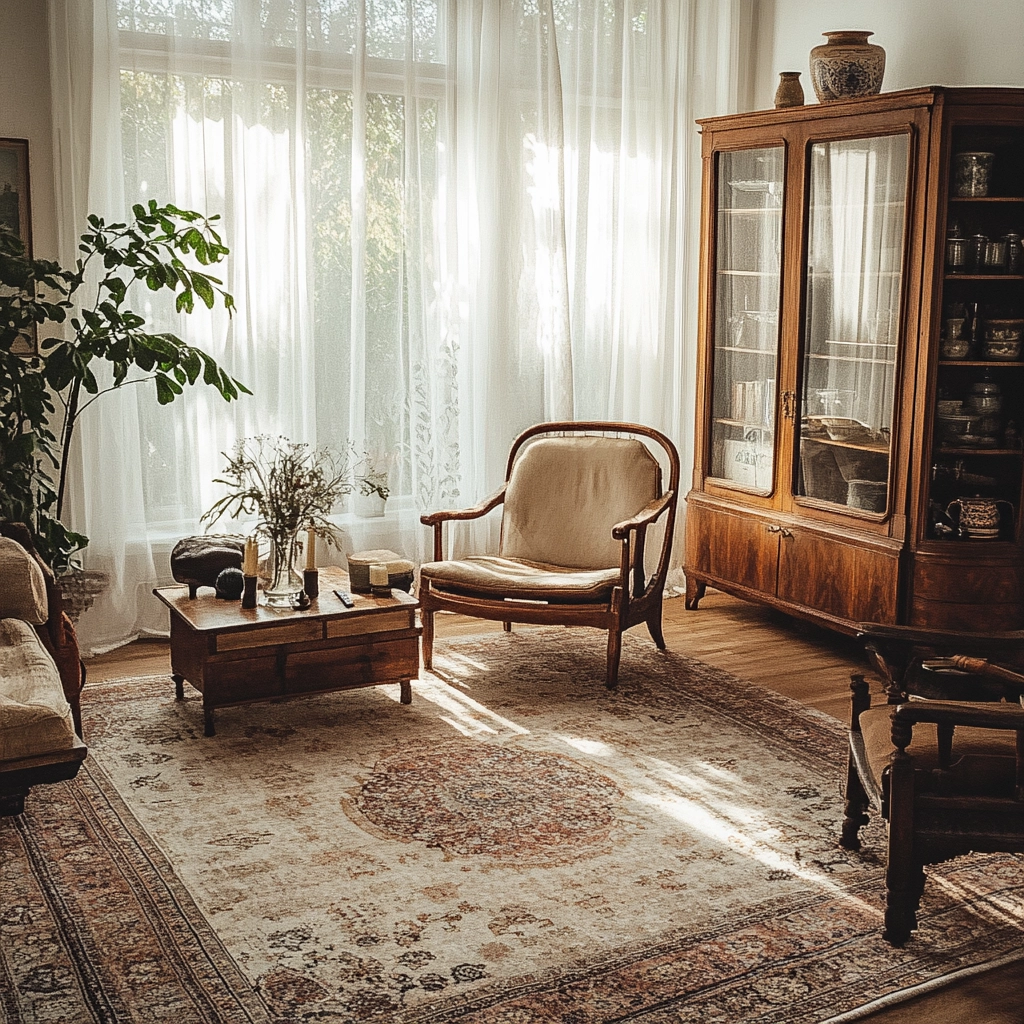 vintage carpet living room 2