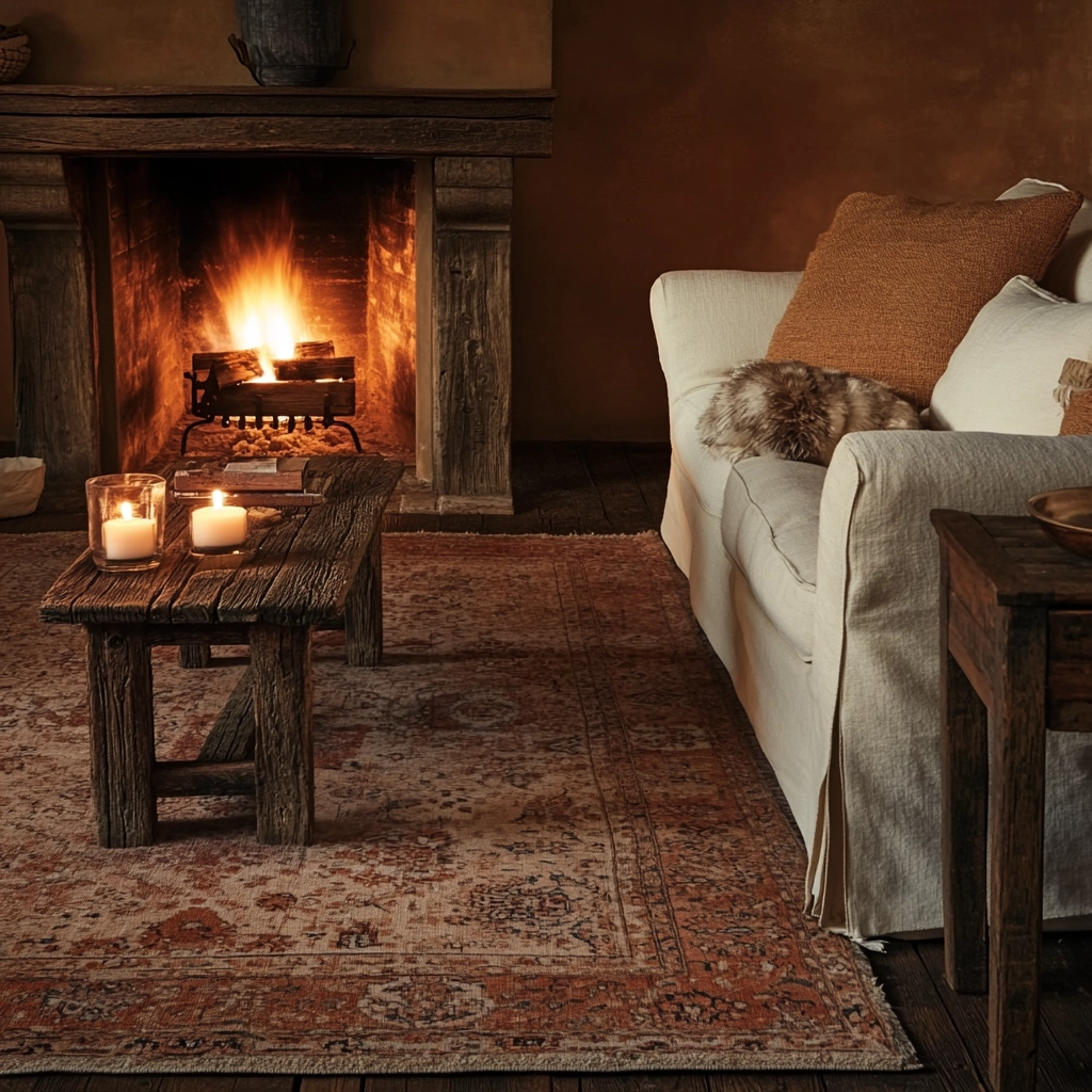 vintage carpet living room 20