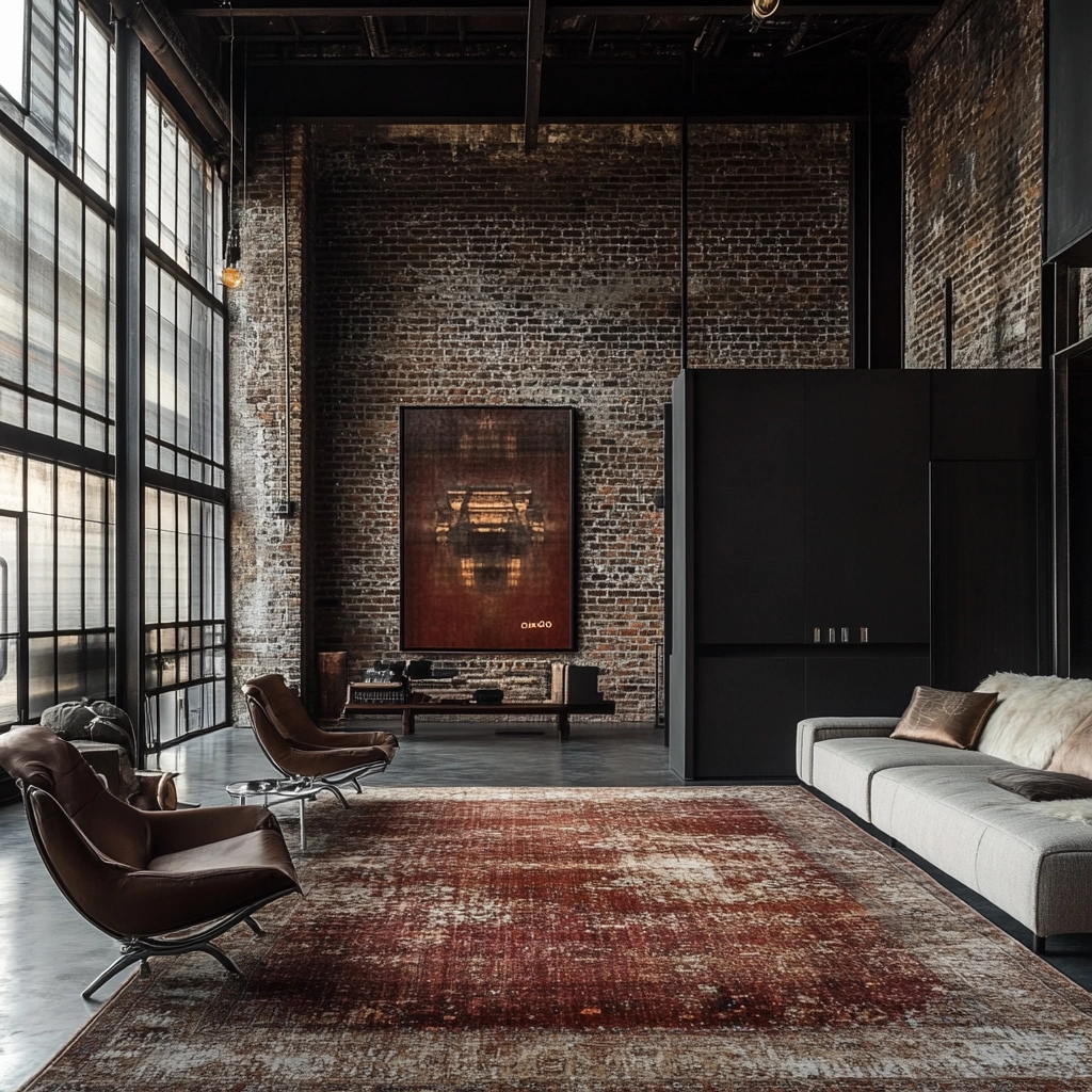 vintage carpet living room 21