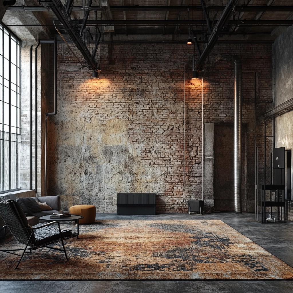 vintage carpet living room 22