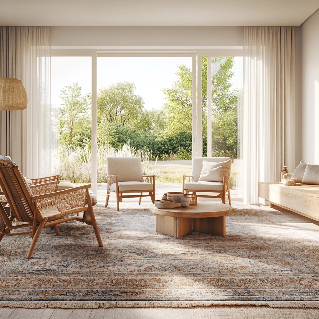 vintage carpet living room 27