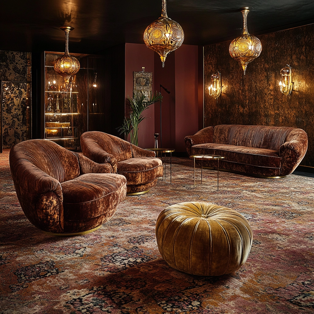 vintage carpet living room 29